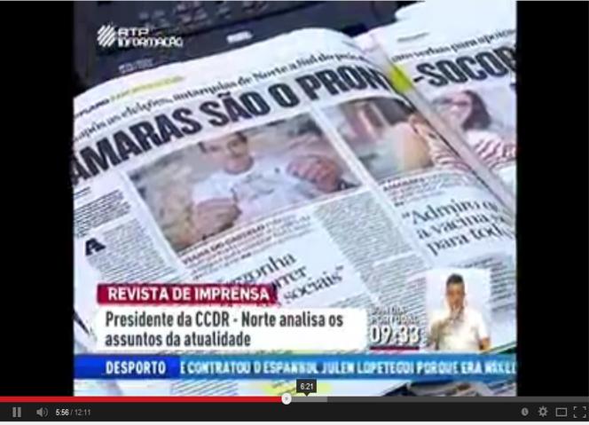 Presidente da CCDR-N comentou revista de imprensa no Bom dia Portugal, da RTP