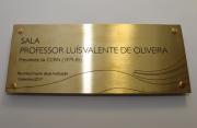 Placa da Sala Prof. Luís Valente de Oliveira